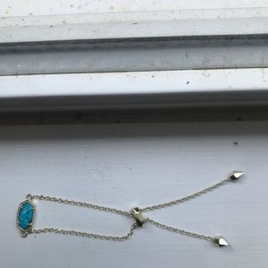 Elaina Gold Chain Bracelet In Aqua Howlite